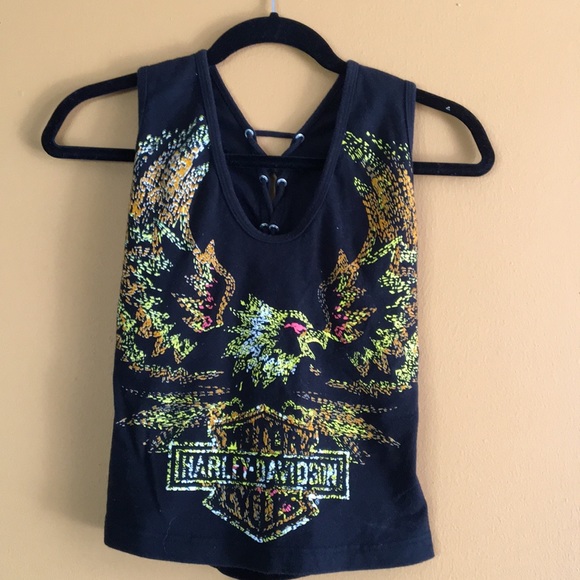 Harley-Davidson Tops - HD Deep V-Neck, Lace-Up Back. Fitted Very Sexy Top